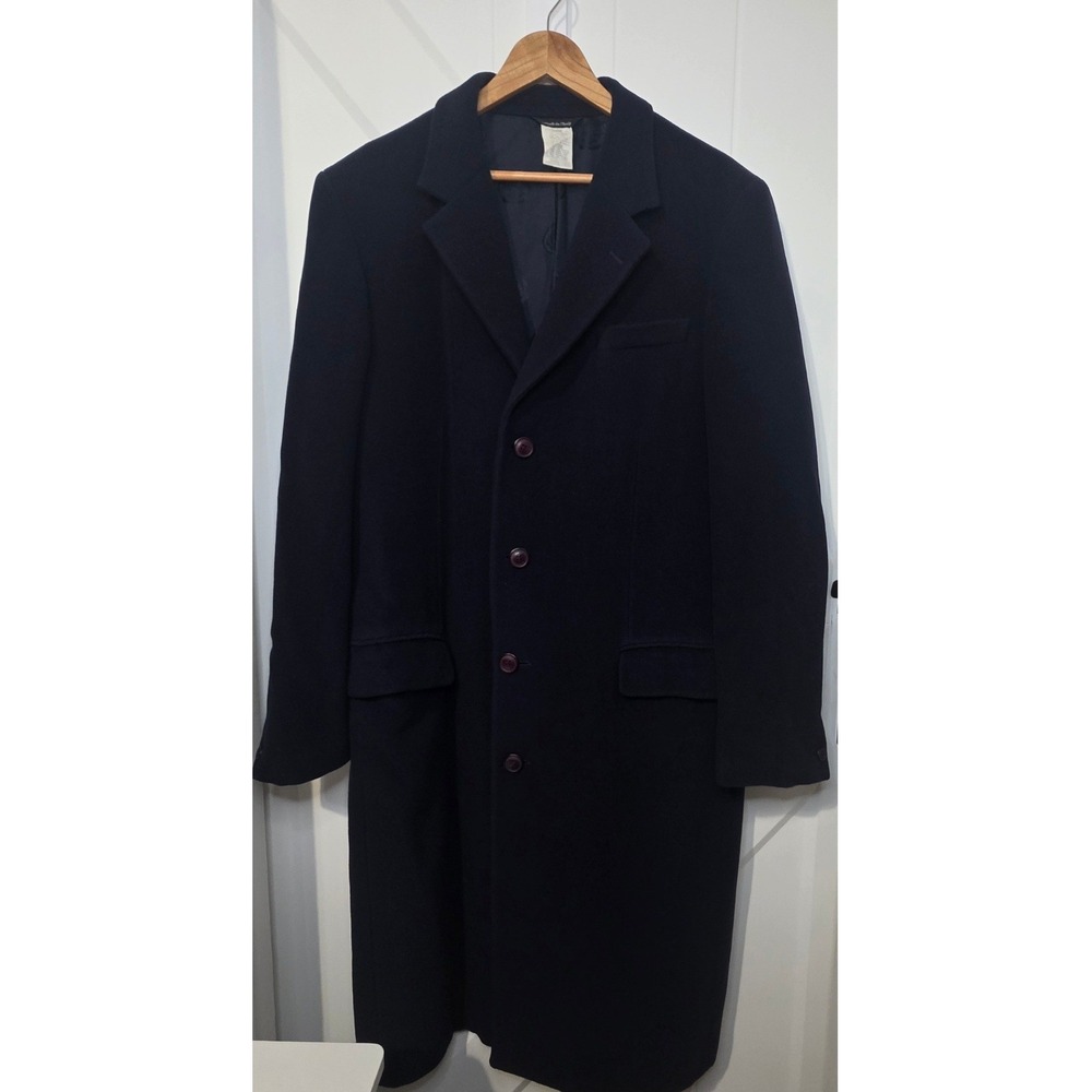 VERSUS Gianni Versace Vintage Navy Coat 90% Virgin Wool 10% Cashmere Italy 40US
